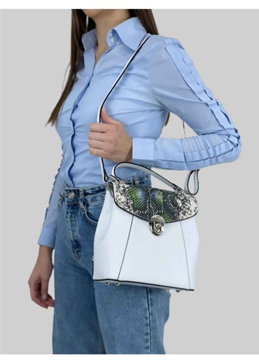 Сумка-Рюкзак Жіночий Bella Bertucci 4123-1608-40 біла з зеленим
