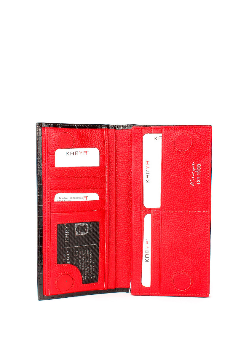 Гаманець Жіночий Karya чорний з червоним